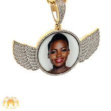 Load image into Gallery viewer, Gold and Diamond Wing Memory Pendant with Round Diamonds