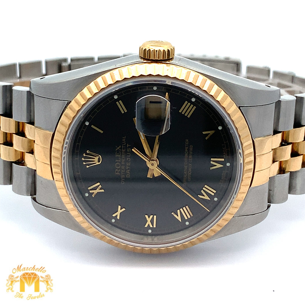 Full Factory Chocolate 36mm Rolex Watch with Two-tone Jubilee Bracelet (chocolate dial, quick-set)