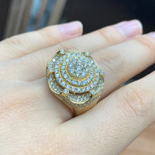 Load image into Gallery viewer, 3.35ct diamonds 14k Yellow Gold Cake Shaped Ring with Round Diamonds
