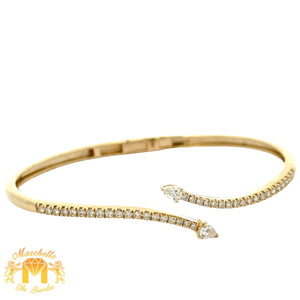 14k yellow gold and diamond Fancy Bangle Bracelet