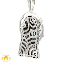 Load image into Gallery viewer, 13.80ct Diamonds 14k White Gold Large Jesus Head Pendant with Round Diamonds