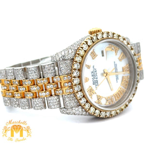 Model: 11673 Iced out 36mm Rolex Watch with Two-Tone Jubilee Bracelet