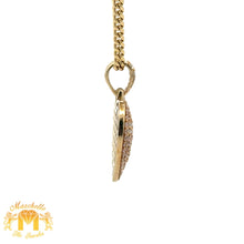 Load image into Gallery viewer, 14k Yellow Gold and Diamond Heart Pendant and 14k yellow gold Cuban Chain