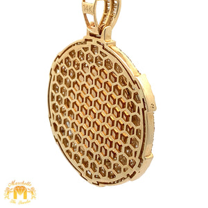 3.50ct Diamonds 14k Yellow Gold Memory Pendant with Baguettes and Round Diamonds