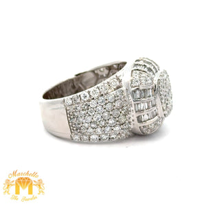 3.75ct diamonds 14k gold Men`s Ring with Round and Baguette Diamonds (choose your color)