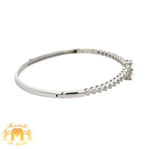 14k white gold and diamond Fancy Bangle Bracelet