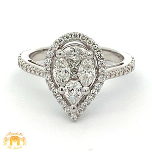 VVS/vs high clarity diamonds set in a 18k Gold Pear Shaped Diamond Ring (choose your color)