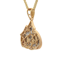 Load image into Gallery viewer, 14k two-tone gold: yellow and white gold Allah pendant and Yellow Gold Cuban Chain