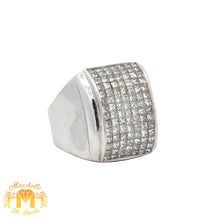 Load image into Gallery viewer, 4ct diamonds 14k white gold Men`s Ring with princess cut diamonds