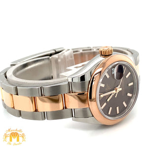 Rolex Datejust Watch with Two-tone Rose Gold Oyster Bracelet