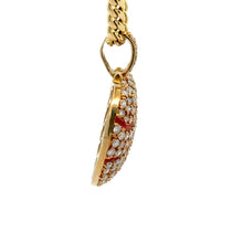 Load image into Gallery viewer, 14k Yellow Gold and Diamond Broken Heart with Round Diamonds and Yellow Gold Cuban Link Chain Set