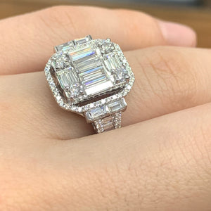 18k White Gold, VVS/VS & EF color Ladies` Diamond Ring