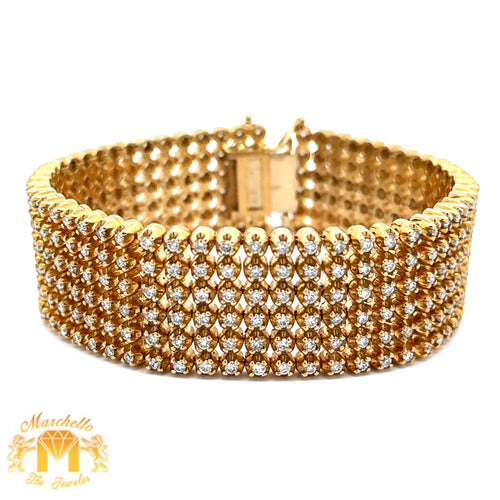 9.80ct diamonds 10k Yellow Gold Bracelet with Round Diamonds