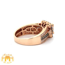 Load image into Gallery viewer, 14k Rose Gold and Diamond Ring with Combination of Fancy Shapes (Chocolate Halo)