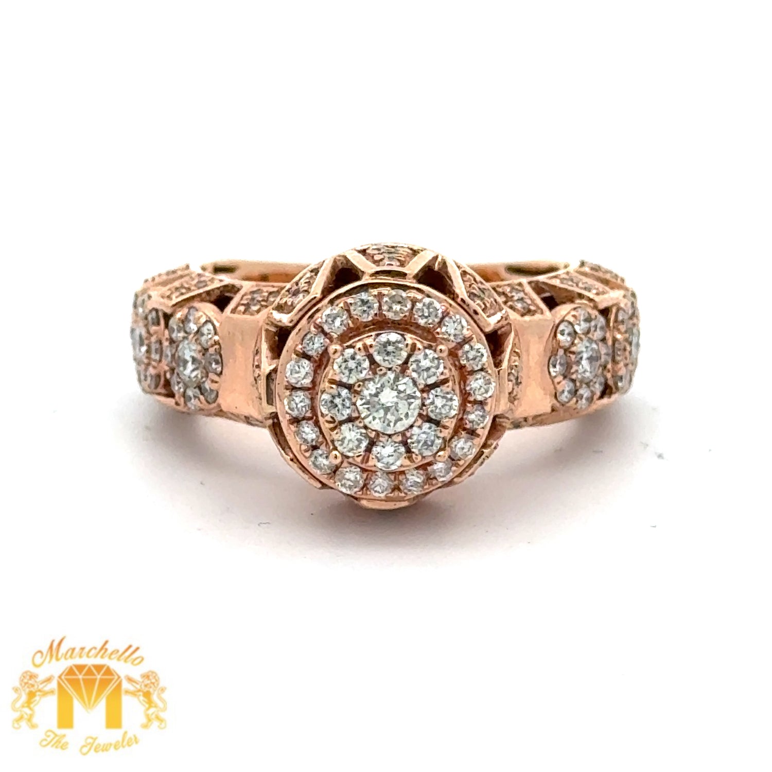 14k Gold and Diamond Men`s Ring with Round Diamonds (choose your color)
