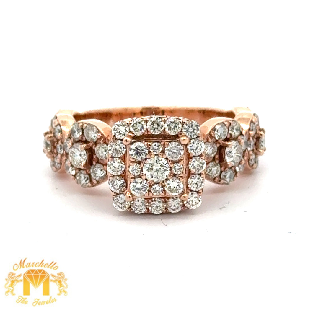 14k Rose Gold and Diamond RIng with Round Diamonds