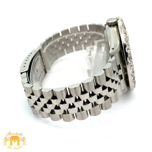 7.40ct Diamond 36mm Rolex Watch with Stainless Steel Jubilee Bracelet (large diamond bezel and diamond dial)