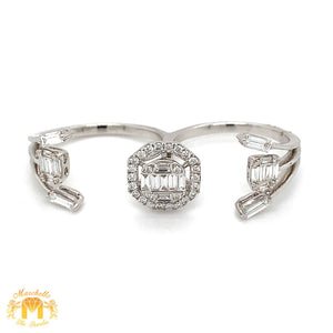VVS/vs high clarity diamonds set in a 18k Gold Ladies' Two-Finger Ring (VVS diamonds)