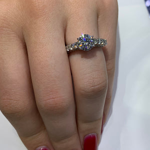 VVS1 & E color diamonds 18k White Gold Engagement Ring (GIA certified)
