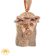 Load image into Gallery viewer, Rose Gold and Diamond Jesus Face Pendant with Round Diamonds