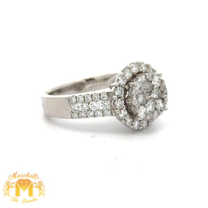 18k white gold and diamond Ladies`Ring with Round diamonds