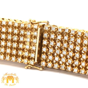 9.80ct diamonds 10k Yellow Gold Bracelet with Round Diamonds