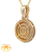 Load image into Gallery viewer, 4ct diamonds Yellow Gold Round Shape Pendant and Yellow Gold Cuban Link Chain