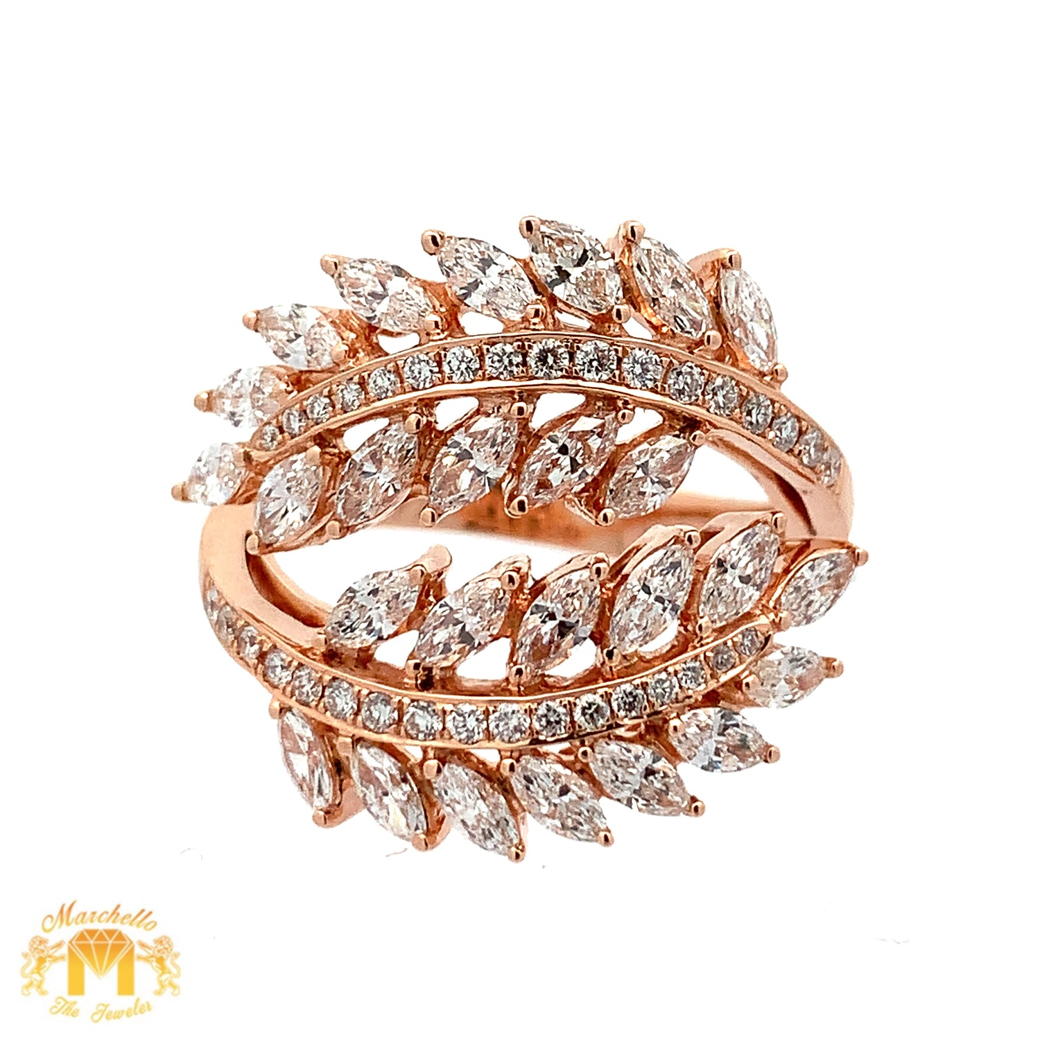 6 piece deal: VVS/vs high clarity E/F color diamonds set in a 18k Rose gold Ring & Earrings Set + 2 pair of diamond Earrings + 2 gifts from Marchello the Jeweler