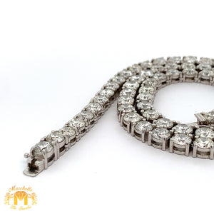 79.63ct diamonds 14k White Gold Tennis Chain with Large Round diamonds