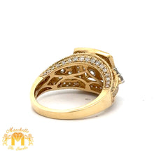 Load image into Gallery viewer, 14k Yellow Gold and Diamond Square Shaped Ring with Round Diamonds