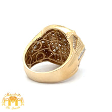 Load image into Gallery viewer, 14k Yellow Gold and Diamond Men`s Ring with Baguette and Round Diamonds