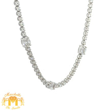Load image into Gallery viewer, VVS/vs high clarity of diamonds set in a 18k White Gold Fancy Cushion Necklace