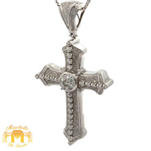 Load image into Gallery viewer, 14k white gold and diamond Cross Pendant