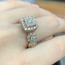 Load image into Gallery viewer, 14k Rose Gold and Diamond RIng with Round Diamonds