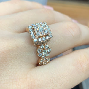 14k Rose Gold and Diamond RIng with Round Diamonds