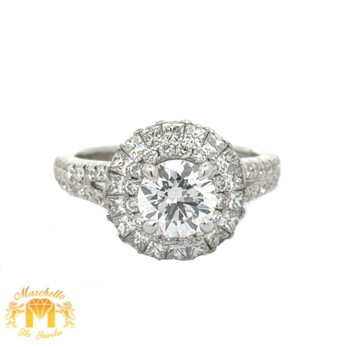 18k White Gold and Diamond Engagement Ring (Limited Edition Princess-Cut Halo)