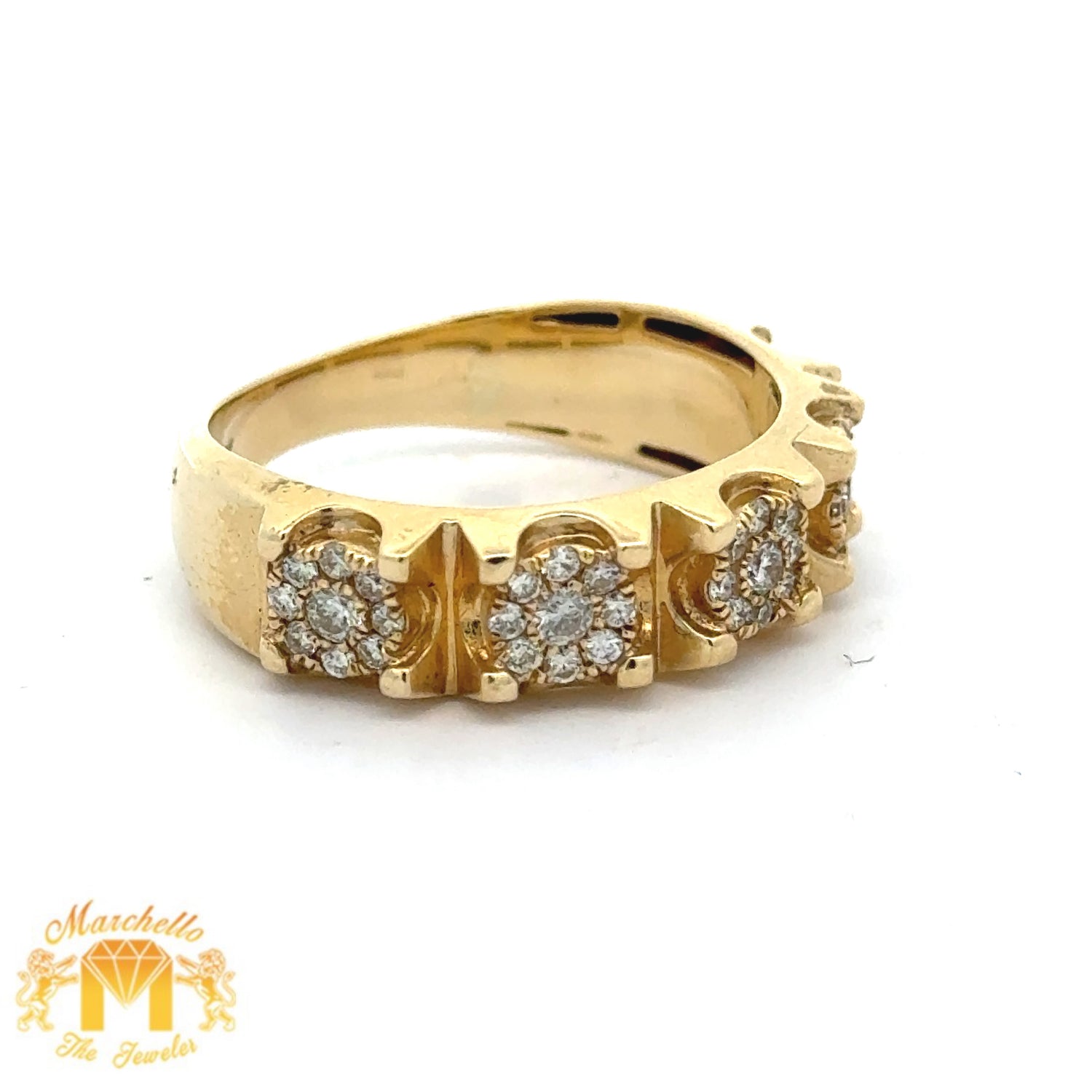 14k Yellow Gold and Diamond Band with Round Diamonds