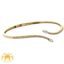 Load image into Gallery viewer, 14k yellow gold and diamond Fancy Bangle Bracelet