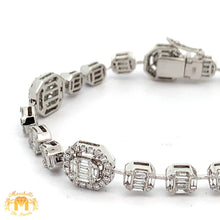 Load image into Gallery viewer, VVS/vs high clarity EF color diamonds 18k White Gold Fancy Bracelet with Round and Baguette Diamonds
