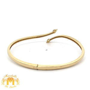 14k yellow gold and diamond Fancy Bangle Bracelet