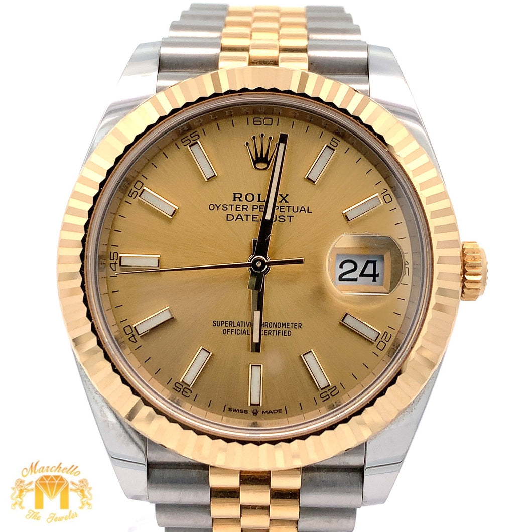 41mm Rolex Watch with Two-Tone Jubilee Bracelet (fluted bezel, champagne dial)