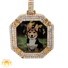 Load image into Gallery viewer, Yellow Gold and Diamond Memory Picture Pendant with Baguettes and Round Diamonds