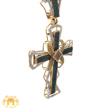 Load image into Gallery viewer, Gold and Diamond Cross Pendant with Round Diamonds