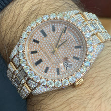 Load image into Gallery viewer, 41mm 18k Rose Gold Iced out Rolex Presidential Watch with Baguettes and Round Diamonds