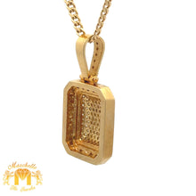 Load image into Gallery viewer, 3ct diamonds Yellow Gold Pendant and Yellow Gold Cuban Link Chain