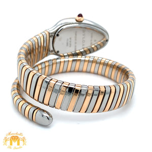 Bulgary Serpenty Tubogas Snake Watch with 18k Gold Two-tone Stainless Still and Rose Gold  Bracelet