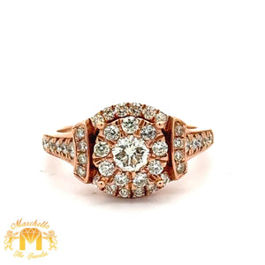 14k Rose Gold and Diamond Ladies` Ring with Round Diamonds