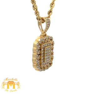 14k Gold and Diamond Pendant and 14k Gold Rope Chain (choose your color)