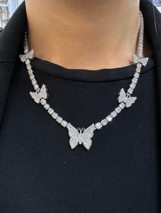 5.43ct diamonds White Gold Butterfly Necklace