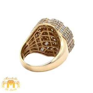 3.95ct diamonds 14k Yellow Gold Men`s Ring with Baguette Diamonds
